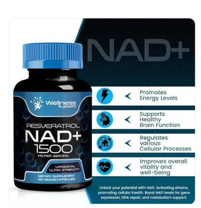 NAD+ con Resveratrol: Energía Celular, Enfoque Mental y Antienvejecimiento Visible en Solo 7 Días